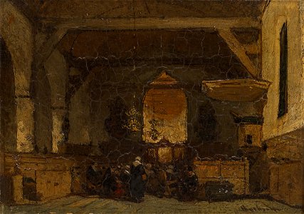 Johannes Bosboom - Interieur van de kerk te Maasland