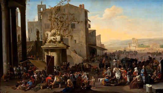 Johannes Lingelbach (1622-1674) - Campo Vaccino te Rome (1653) - MSK Brussel 25-02-2011 13-19-27