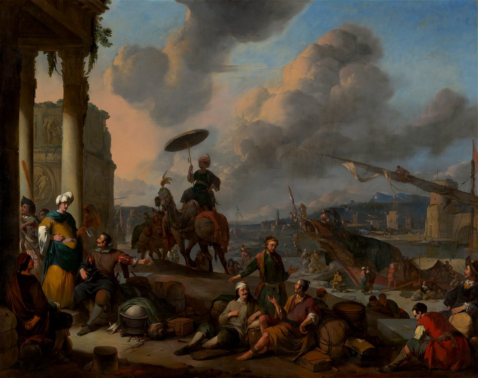 Johannes Lingelbach - Harbour on the Mediterranean - 86 - Mauritshuis