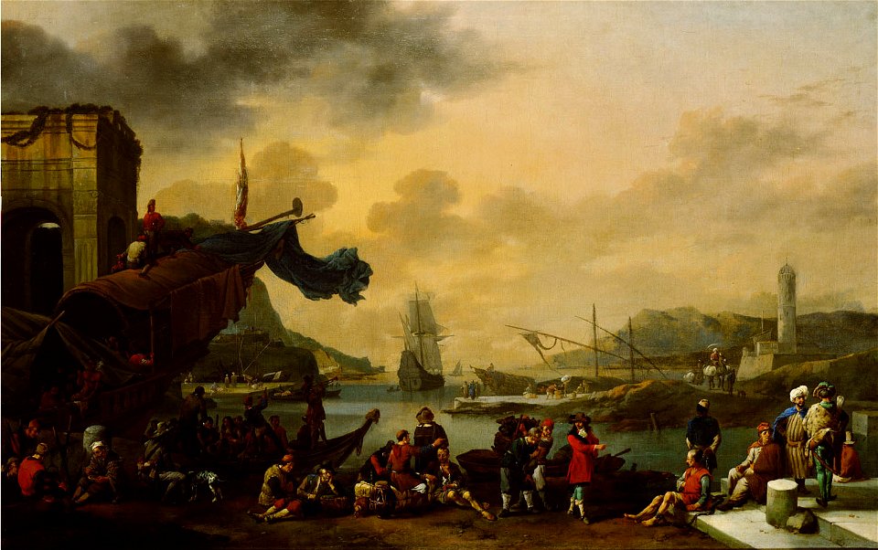 Johannes Lingelbach - Italienischer Seehafen - GG 652 - Kunsthistorisches Museum