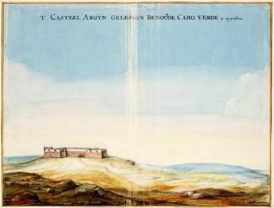 Johannes Vingboons - 't casteel Argijn geleegen benoorde Cabo Verde op 20 graden
