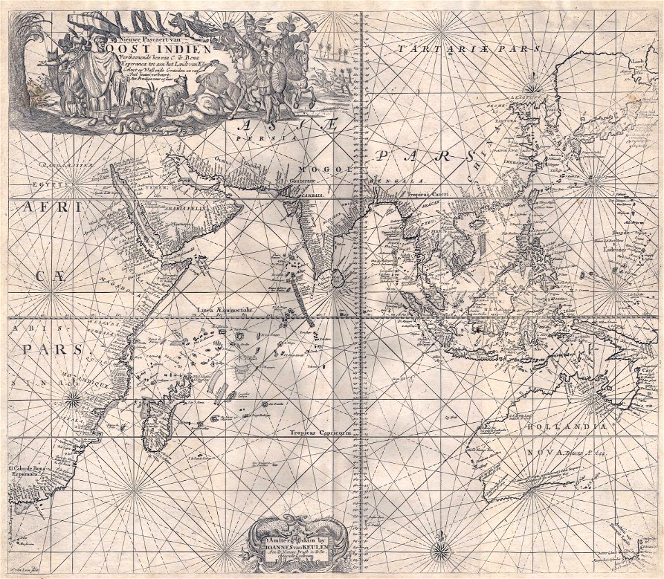 Johannes van Keulen Paskaart van Oost Indie 1689