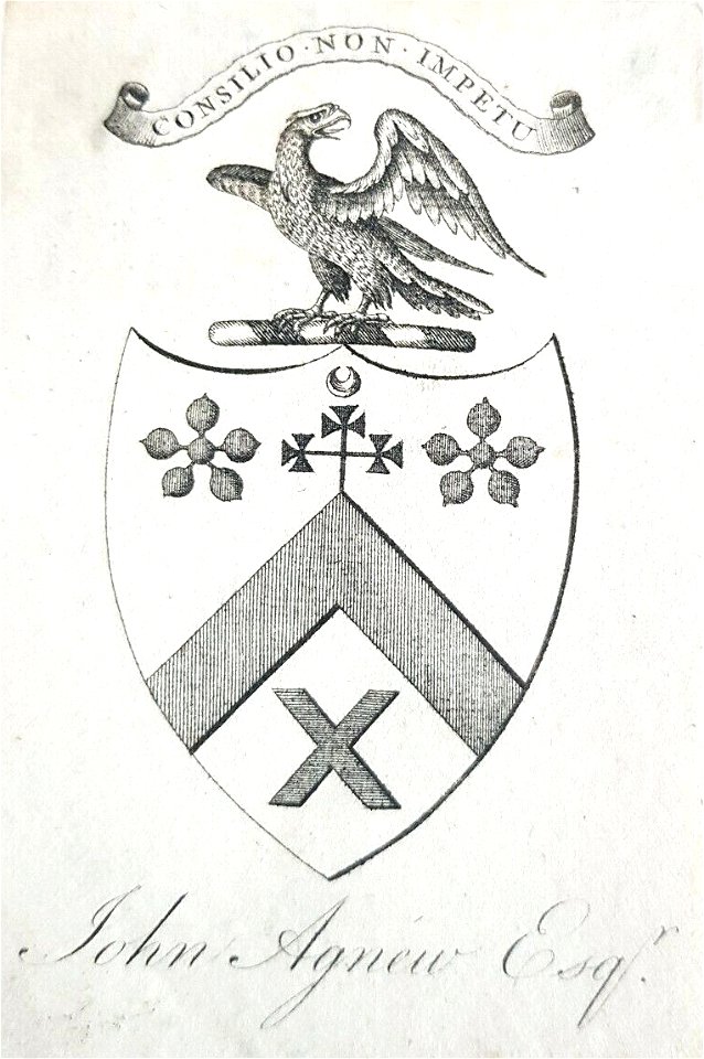 John Agnew armorial bookplate