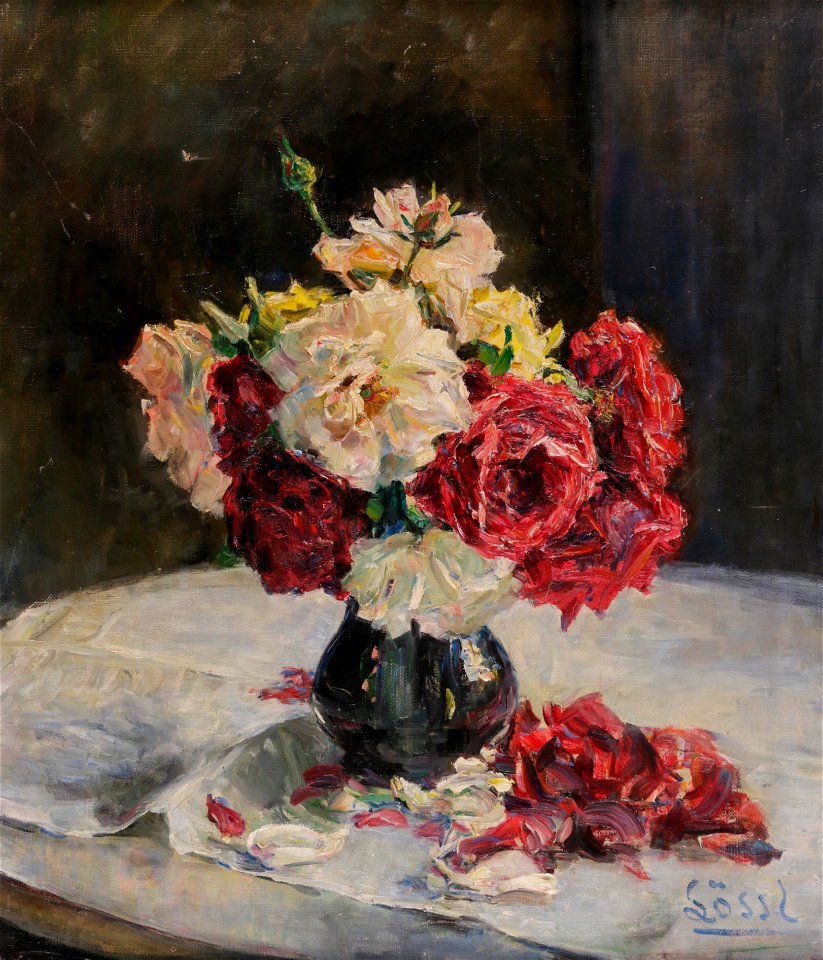 Johanna Lössl - Ein Rosenstrauß in einer Vase