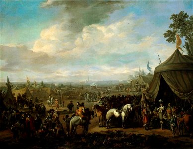 Johannes Lingelbach - Flemish Town Sieged by the Spanish Soldiers - WGA13054