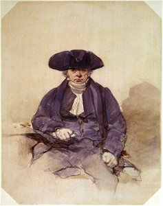 John Adams, alias John Wilkinson (b. 1762), Greenwich Pensioner, boatswain's mate of the 'Agamemnon' while commanded by Nelson 8 Apr 1793 - 16 Sep 1798. Mounted with letter from artist RMG PW6223