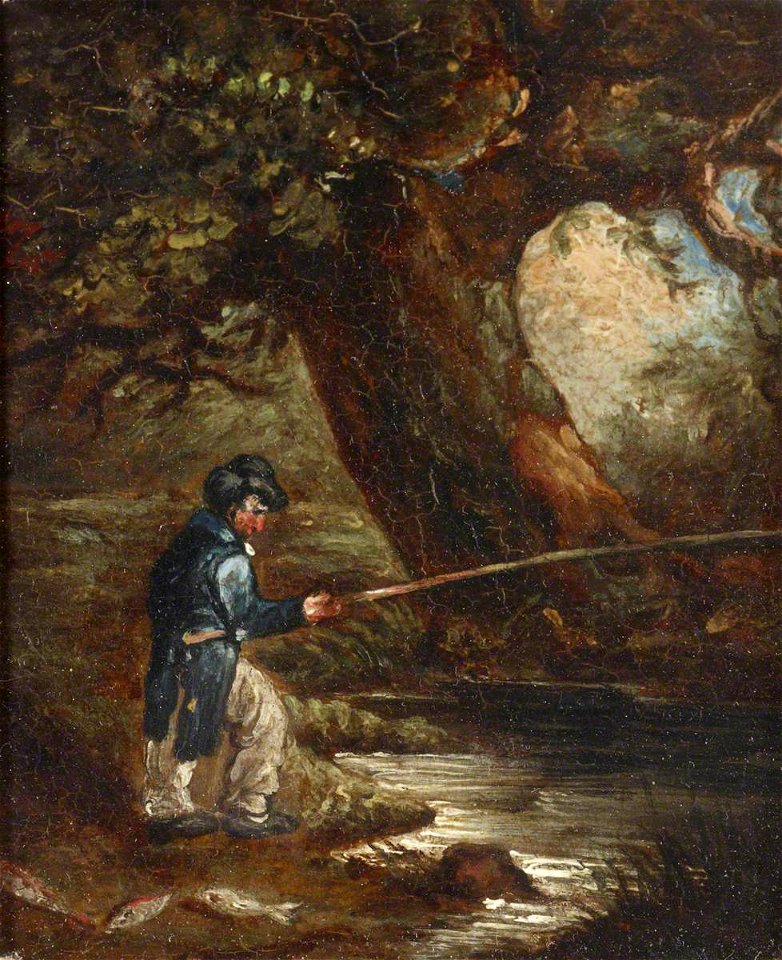 John Berney Ladbrooke (1803-1879) (style of) - A Fisherman by a Tree - 515518.4 - National Trust