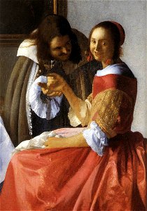 Johannes Vermeer - A Lady and Two Gentlemen (detail) - WGA24640
