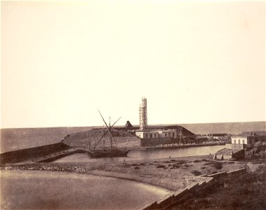 John B. Greene - Lighthouse under Construction in Harbor, Algeria - Google Art Project