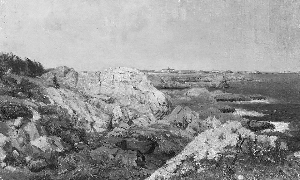 John Amory Codman - Rocky Shore with Coast Guard Station - 64.592 - Museum of Fine Arts