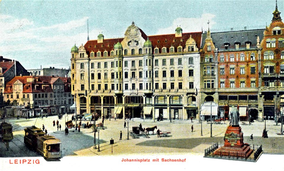 Johannisplatz mit Sachsenhof zeno.orgAnsichtskartenIbigAK06008a