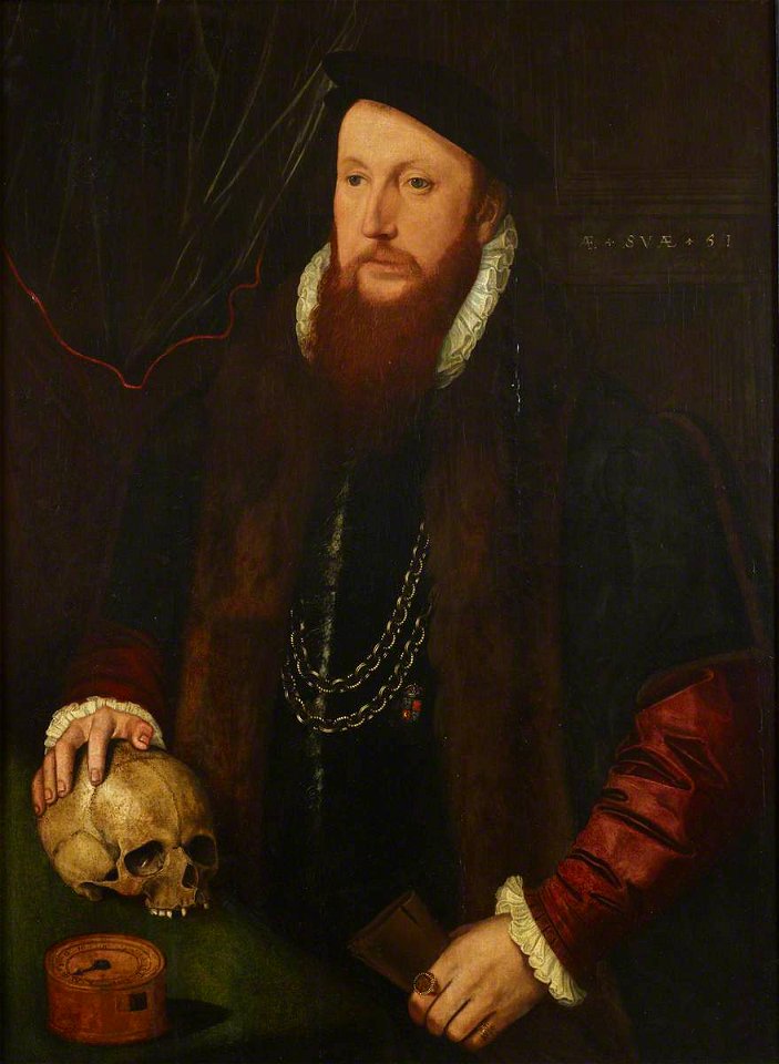 John Bettes (c.1531-before 1576) (possibly) - William Ffytch (c.1496–1578), with his Hand on a Skull, aged 51 (previously called, impossibly, Thom - 517698 - National Trust