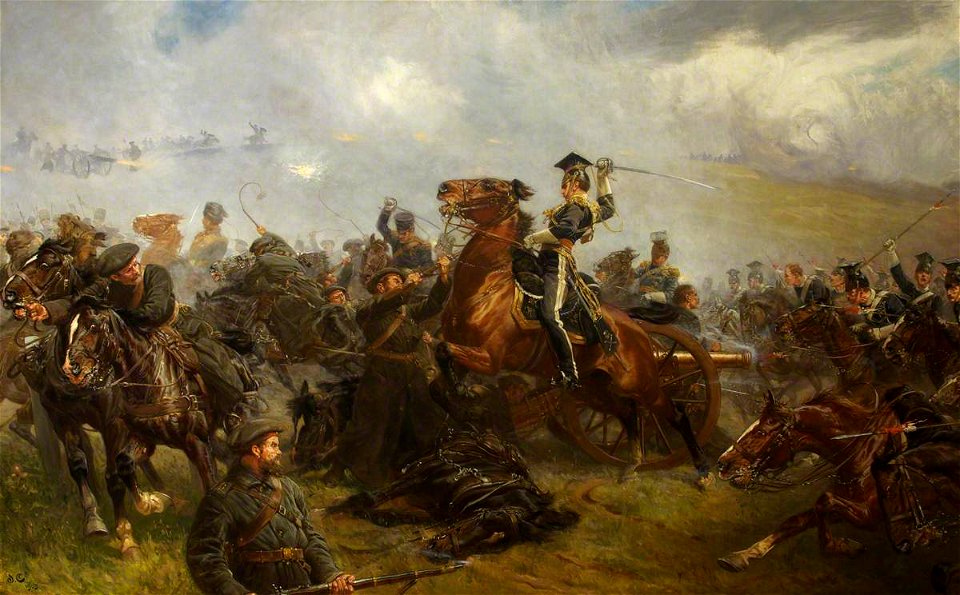 John Charlton (1849-1917) - The Charge of the Light Brigade, the Battle of Balaclava, 15th October 1854, with Godfrey Charles Mo - 1553541 - National Trust