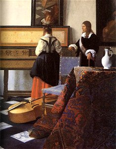 Johannes Vermeer - A Lady at the Virginals with a Gentleman (detail) - WGA24652