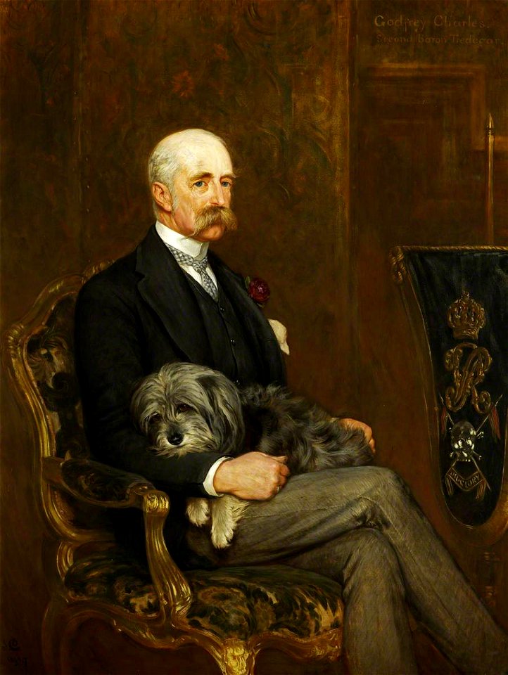 John Charlton (1849-1917) - Godfrey Charles Morgan (1831–1913), 2nd Baron, 1st Viscount Tredegar, with His Skye Terrier, 'Peeps' - 1553473 - National Trust