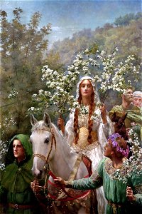 John Collier Queen Guinevre's Maying. Free illustration for personal and commercial use.