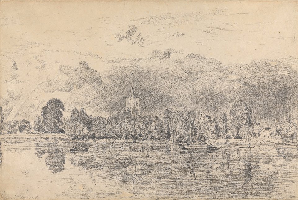 John Constable - Fulham Church from across the River - Google Art Project