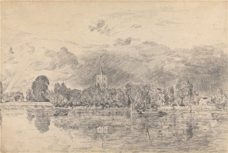 John Constable - Fulham Church from across the River - Google Art Project