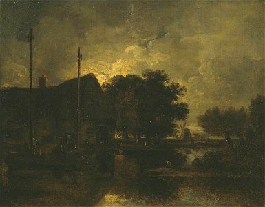 John Berney Crome (1794-1842) - Moonlight - N02643 - National Gallery. Free illustration for personal and commercial use.