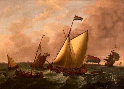 John Cleveley the elder (c.1712-1777) - Dutch Ships Going before the Wind - 353017 - National Trust
