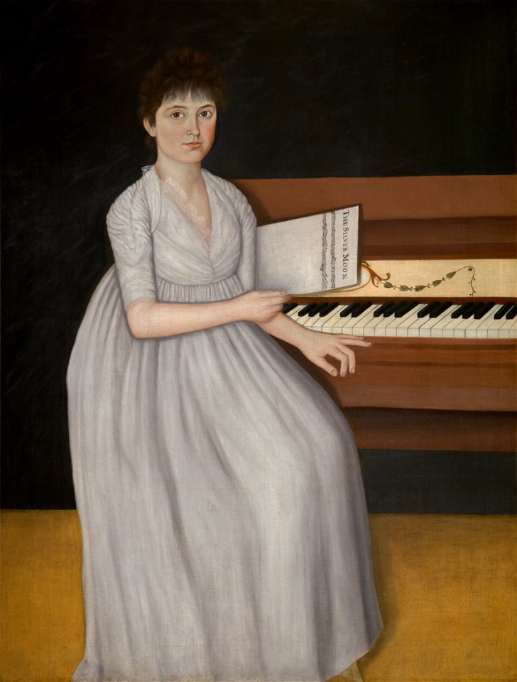 John Brewster - Portrait of Sarah Prince (also known as Silver Moon or Girl at the Pianoforte) - 2017.33.1 - Yale University Art Gallery