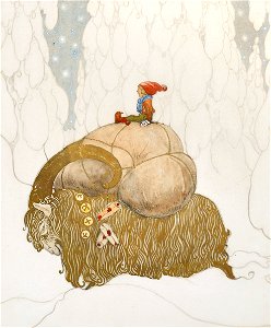 John Bauer Julbock. Free illustration for personal and commercial use.