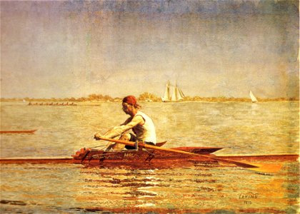 John Biglin in a single scull