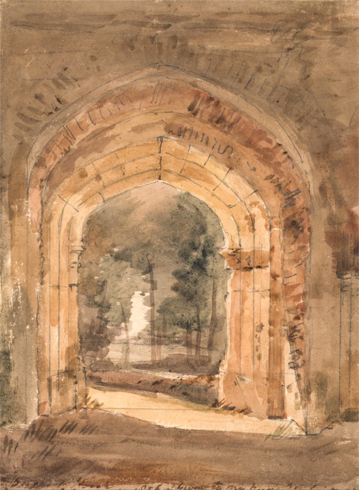 John Constable - East Bergholt Church, Looking Out the South Archway of the Ruined Tower - Google Art Project