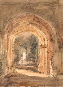 John Constable - East Bergholt Church, Looking Out the South Archway of the Ruined Tower - Google Art Project. Free illustration for personal and commercial use.