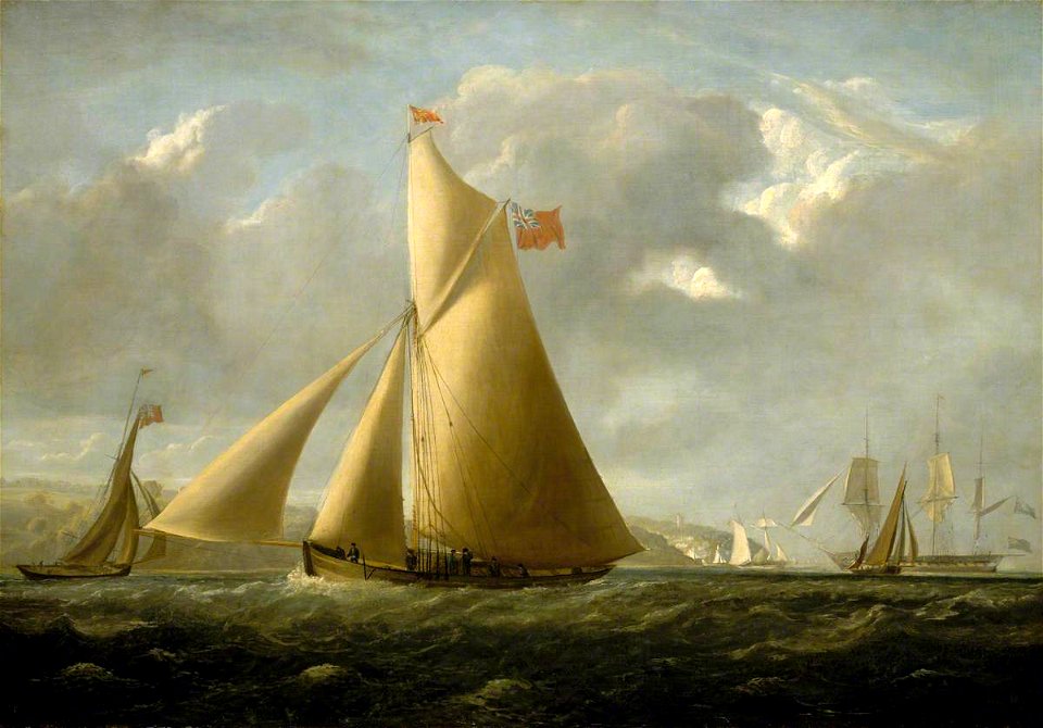 John Christian Schetky (1778-1874) - The Cutter Yacht ‘Gazelle’ off Cowes - BHC3355 - Royal Museums Greenwich