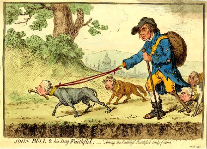 John Bull & his dog faithful;- (BM 1868,0808.6519). Free illustration for personal and commercial use.