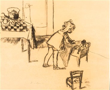 Johannes Weber Mädchen bringt Puppe zu Bett