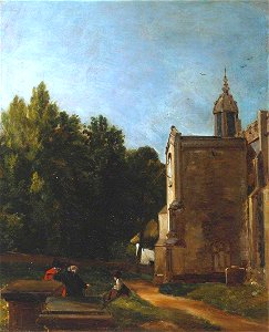 John Constable (1776-1837) - The Church Porch, East Bergholt - N01245 - Tate. Free illustration for personal and commercial use.