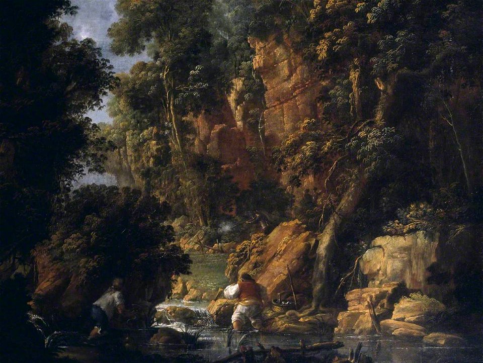 John Butts (c.1728-1764) (attributed to) - Poachers, View in the Dargle - T01815 - Tate