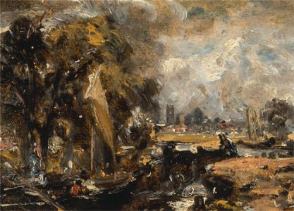 John Constable - Dedham Lock - Google Art Project (2369629). Free illustration for personal and commercial use.
