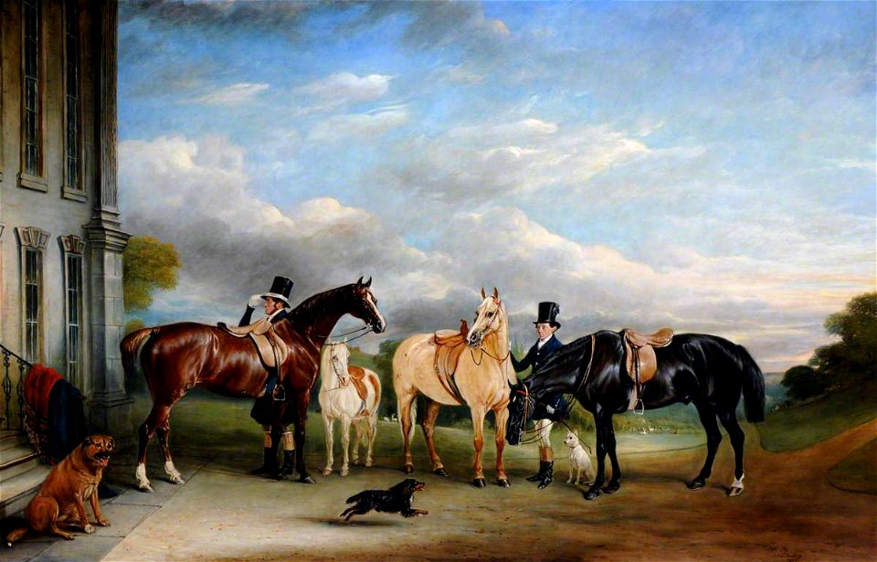 John E. Ferneley I (1782-1860) - Grooms and Horses in front of Calke Abbey - 290204 - National Trust