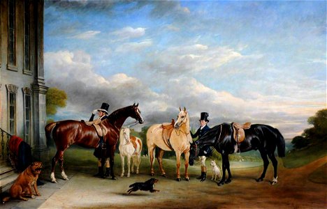 John E. Ferneley I (1782-1860) - Grooms and Horses in front of Calke Abbey - 290204 - National Trust
