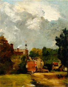 John Constable - East Bergholt Church - Google Art Project. Free illustration for personal and commercial use.