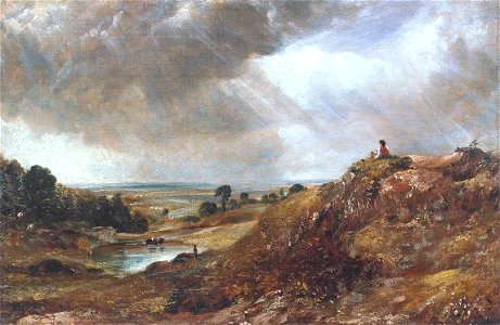 John Constable (1776-1837) - Branch Hill Pond, Hampstead Heath, with a Boy Sitting on a Bank - N01813 - National Gallery. Free illustration for personal and commercial use.