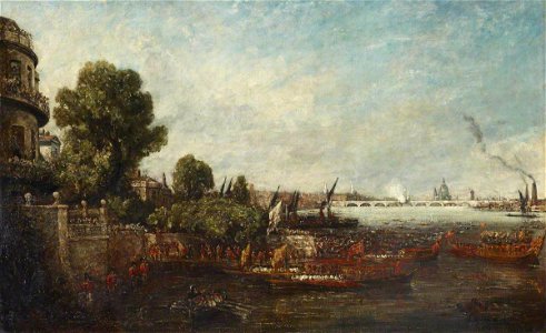 John Constable (1776-1837) - The Embarkation of George IV from Whitehall, The Opening of Waterloo Bridge, 1817 - 515574 - National Trust