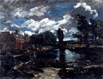 John Constable - Flatford Mill from a Lock on the Stour - WGA5190. Free illustration for personal and commercial use.