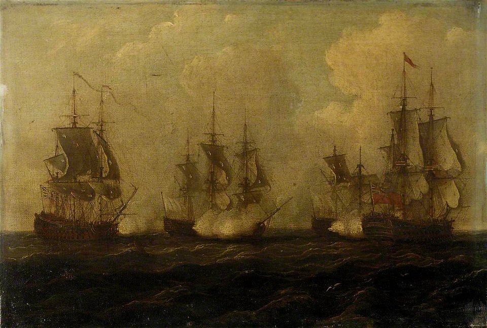 John Cleveley the elder (c.1712-1777) - Action off Cape Francois, 21 October 1757 - BHC0382 - Royal Museums Greenwich