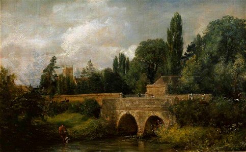 John Constable (1776-1837) - Gillingham Bridge, Dorset - NG1244 - Tate. Free illustration for personal and commercial use.