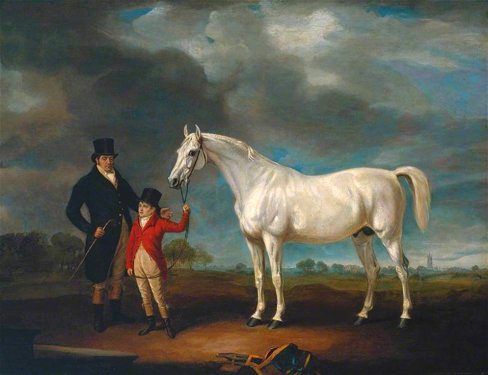 John E. Ferneley I (1782-1860) - Mr Powell and his Son, with Norton, a Grey Hunter - T03425 - Tate