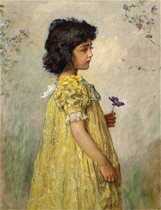 John Everett Millais - Pensive. Free illustration for personal and commercial use.