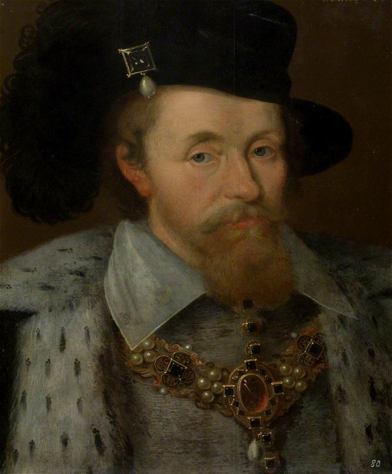 John de Critz the elder (1551-1552-1642) (studio of) - James VI and I (1566–1625) - 1210312 - National Trust