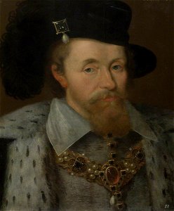 John de Critz the elder (1551-1552-1642) (studio of) - James VI and I (1566–1625) - 1210312 - National Trust