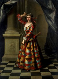 John Ellys Hester Booth as a female Harlequin VA