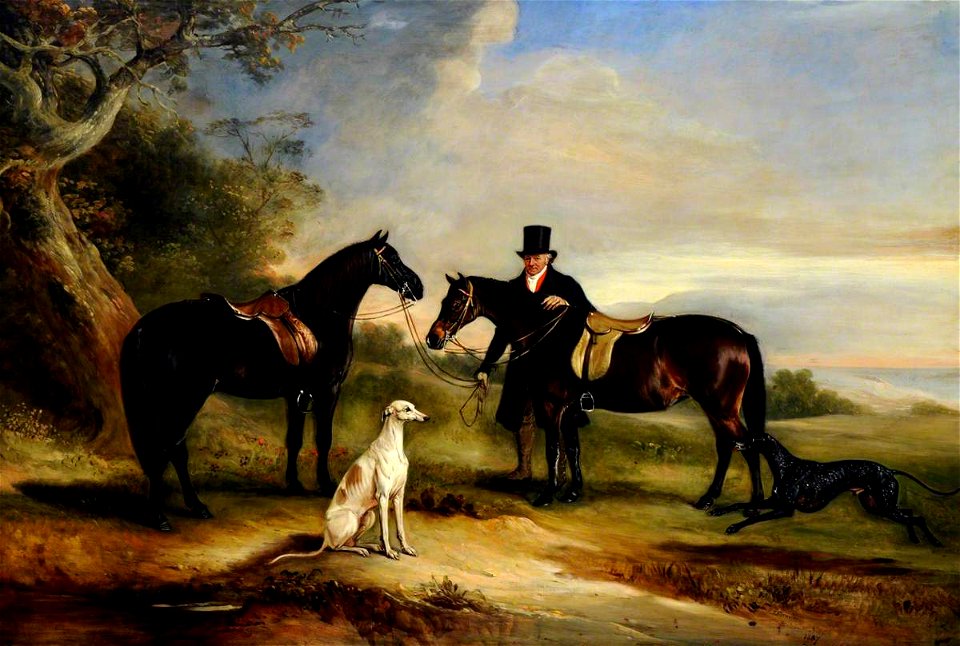 John E. Ferneley I (1782-1860) - A Groom (Frank Spence) with Two Ponies and Two Greyhounds in a Landscape - 290347 - National Trust