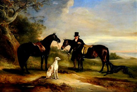 John E. Ferneley I (1782-1860) - A Groom (Frank Spence) with Two Ponies and Two Greyhounds in a Landscape - 290347 - National Trust